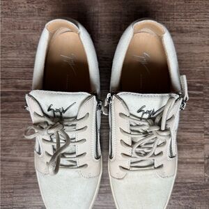 Giuseppe Zanotti Beige Lace-Up Sneakers